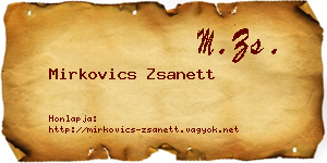 Mirkovics Zsanett névjegykártya
